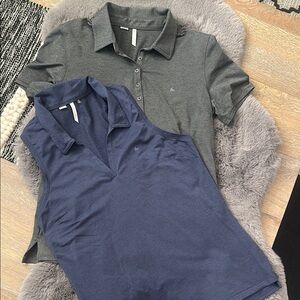 Travis Mathew Gray Polo and Navy Sleeveless Top
